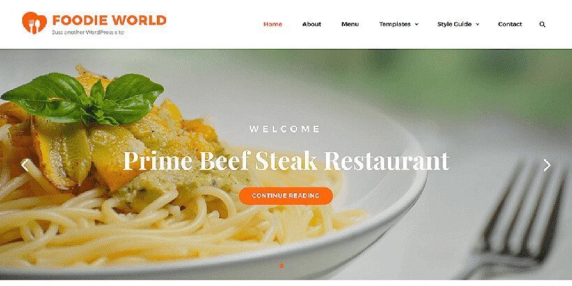 foodie world free restaurant wordpress themes